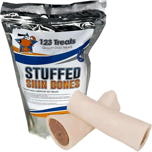 Stuffed Shin Bones for dogs 56" Large with Peanut Butter Flavor (2