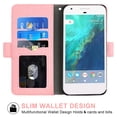 thumbnail image 2 of Compatible avec Google Pixel 1 TG Étui Portefeuille en Cuir à Rabat Porte-Cartes Support Accessoires pour Cellulaire Porte-Monnaie Fente pour Pièce d'Identité de Crédit Étuis de Téléphone pour Pixel1 Femmes Hommes Rose, 2 of 5