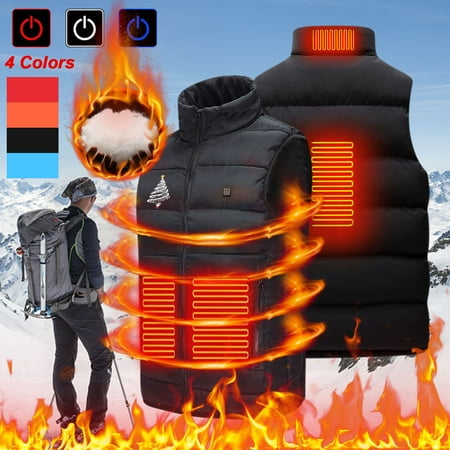 QATAINLAV Prime DealsHeated Vest for Women and Men Unisex Electric Heated Coat without Power Bank USB Rechargeable Washable Heated Jacket Outdoor Fishing Hunting Waistcoat Hiking Vest Black M