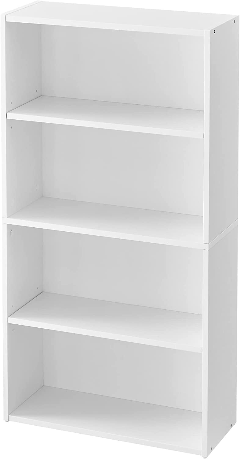VASAGLE Bookshelf 4Tier Open Bookcase with Adjustable Storage Shelves Floor Standing Unit White