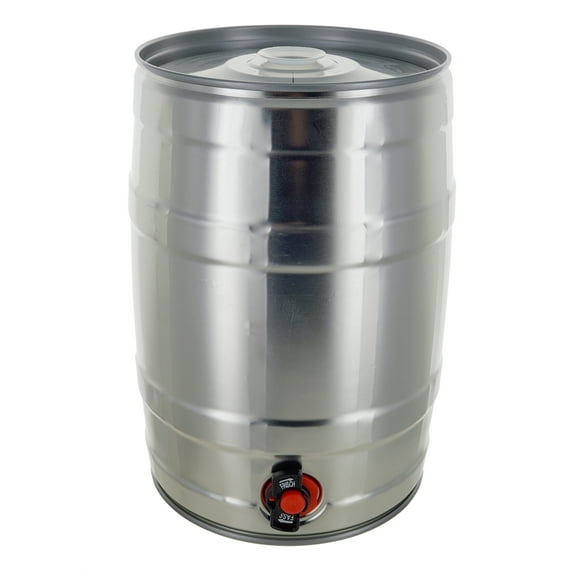 Home Brew Ohio Mini-Keg, Brushed Silver Metal