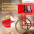 thumbnail image 4 of ROVSUN Popcorn Machine Movie Theater Style with Cart & Wheels, 10 Ounce Kettle Makes Up to 4 Gallons Popcorn Maker with Popcorn Scoop, Oil Spoon, Popcorn Cups & Bags for Commercial Home, 850W, 4 of 15