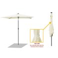 thumbnail image 3 of FLAME&SHADE 6.5 x 10 ft Rectangular Solar Powered Outdoor Market Patio Table Umbrella with LED Lights and Tilt, Ivory, 3 of 7