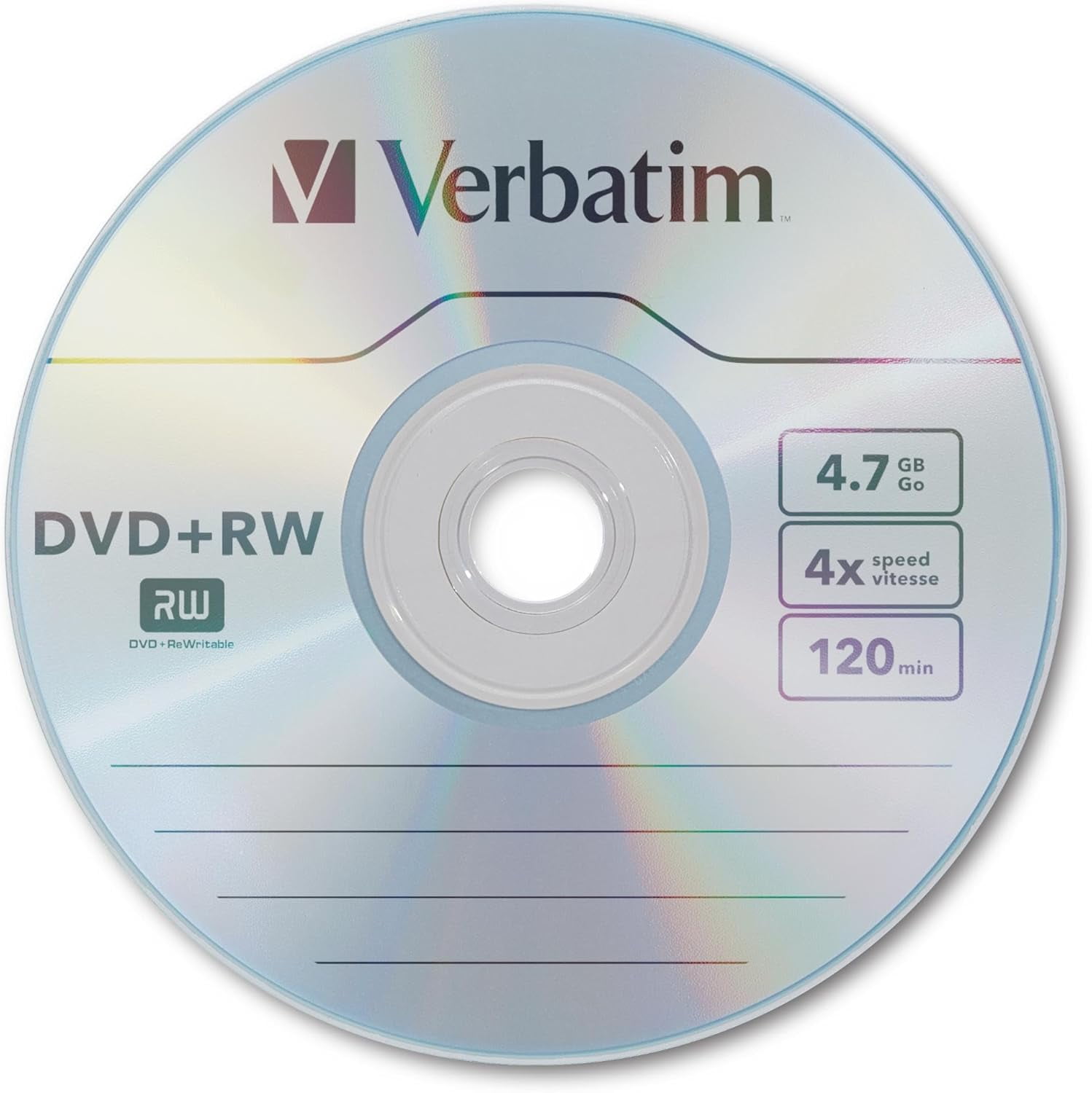 DVD+RW 4.7GB 120Min Up to 4X Blank Discs Rewritable Up to 1000 Times - 10pk Slim Case
