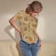 thumbnail image 3 of Fotbe Brown Flowers Body de Mujer con Cuello Redondo y Mangas Cortas, Sin Mangas Ajustado, Suave, Cómodo y Básico-X-Large, 3 of 7