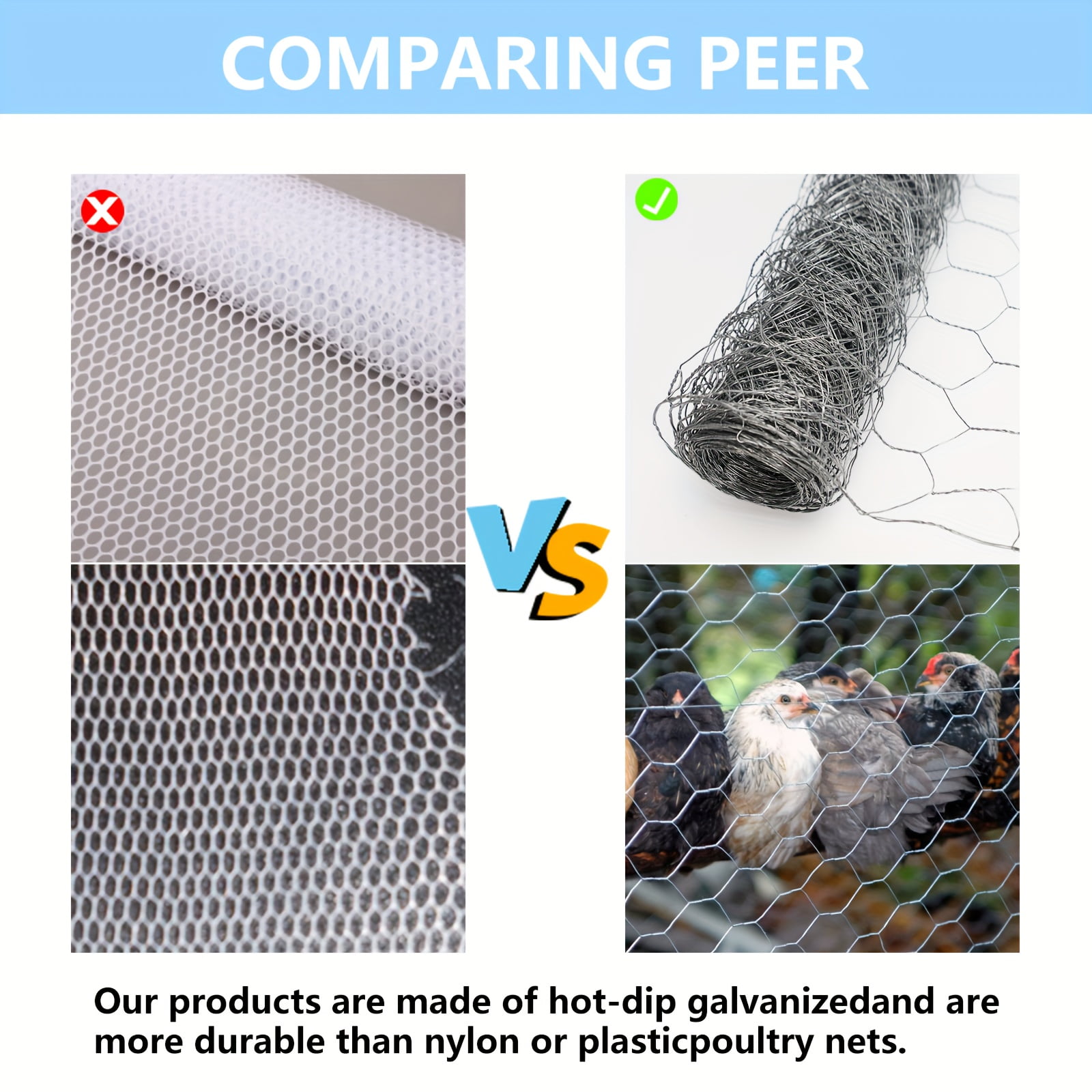 1 Pack, Premium Heavy-Duty Chicken Wire Netting - 13.7 In X 315 In Garden Fence for Poultry, Rabbits, and Pets - Durable 1 Inch Mesh Poultry Netting Fence for Animal Barrier, Crafts