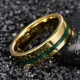 thumbnail image 2 of Men's 6mm Gold Tungsten Wedding Bands with Inlaid Crushed Green Created-Opal High Polished Finish Size 6-12, 2 of 5