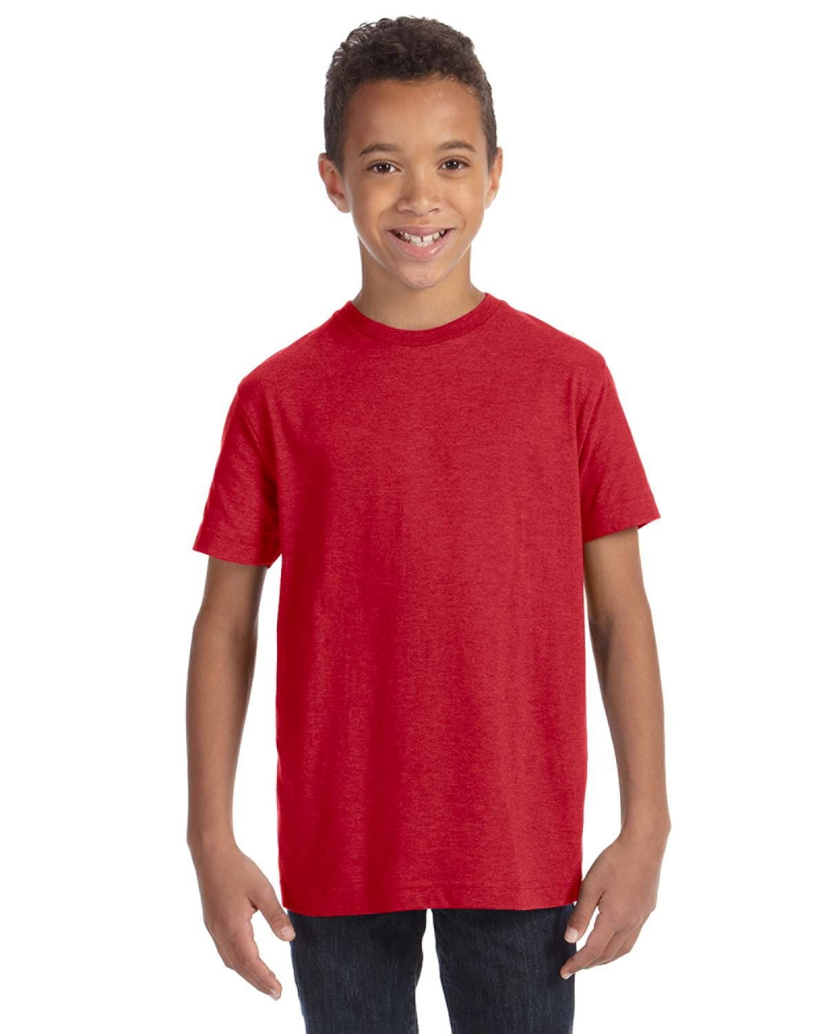 Aquaguard Boys 3-Pack T-Shirt Crew Neck Short Sleeve 100% Cotton Tee, Size: 4-14 - Small Vintage Red