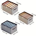 thumbnail image 3 of Mistaha Foldable Storage Box with Houndstooth Print and Lid - Modern Non-woven Fabric Closet Organizer for Towels, Blankets, Shoes - Portable and Waterproof - Stackable Storage Basket for Bedroom,, 3 of 7