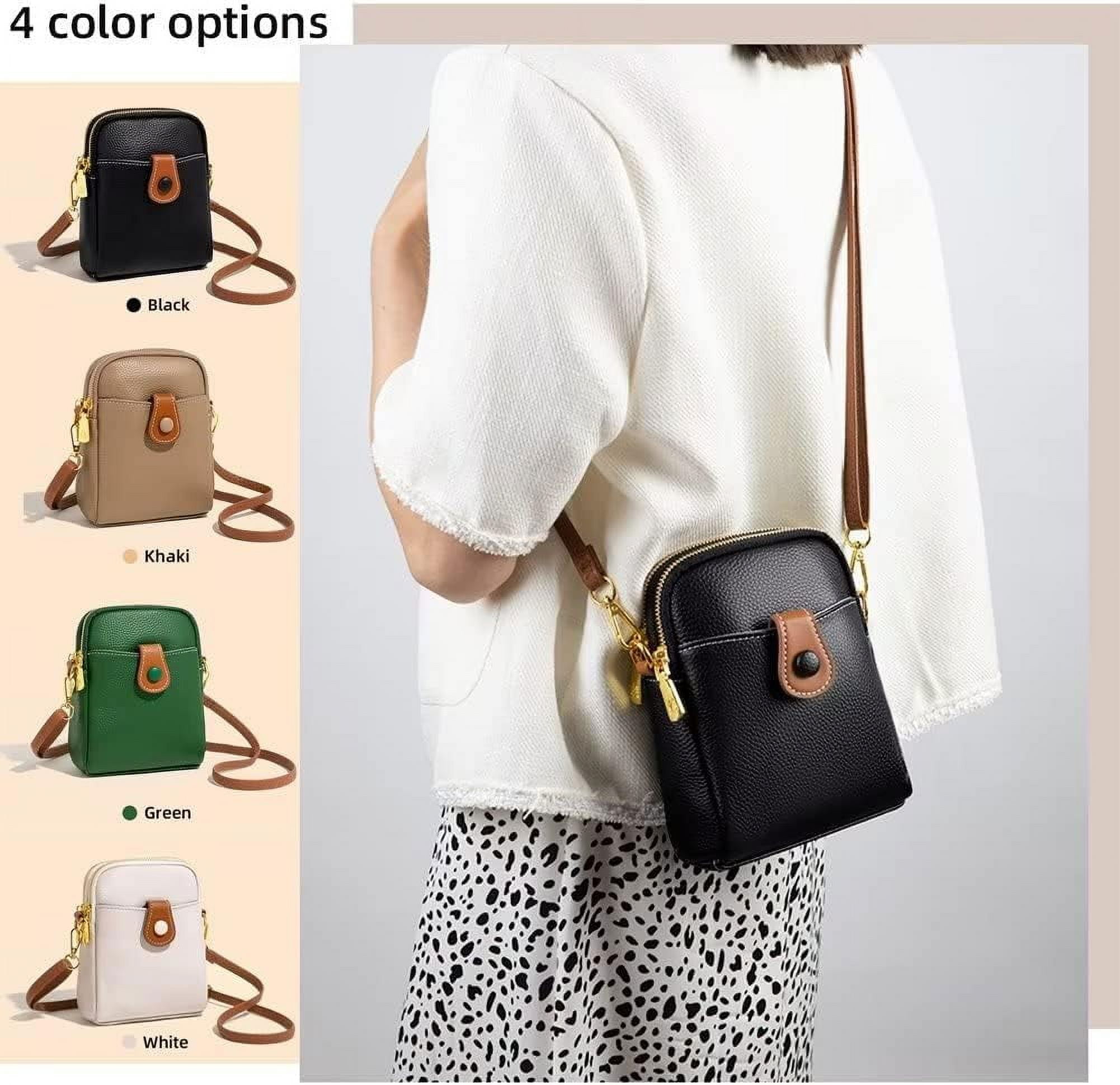 Small Crossbody Bag for Women Genuine Leather Cell Phone Purse Lightweight Shoulder Bag Vintage Daily Wallet Bag