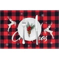 thumbnail image 5 of Set of 6 Christmas Placemats Waterproof Snowflake Elk Merry Christmas Table Mats Buffalo Plaid Non-Slip Place Mats for Xmas Party Dining Table Home Decor, 5 of 6