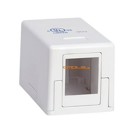 Keystone Surface Box - Cmple 1 Port Insert Keystone Jack Surface Mount Box -White