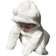 thumbnail image 3 of Kiapeise Newborn Baby Girl Boy Fuzzy Clothes Hooded Romper Bodysuit Jumpsuit Outfit 0-24M, 3 of 6