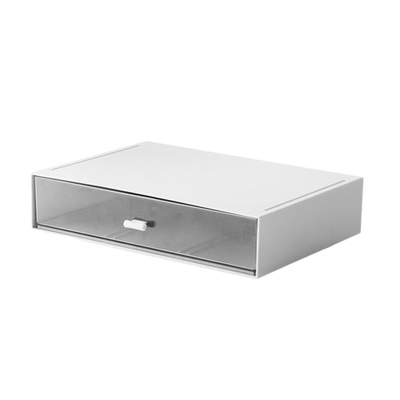 Yunhgft Office Desktop Drawer Storage Bin Tabletop Counter Bathroom Supplies Storage Box White 1 Grid