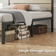 thumbnail image 4 of Lifezone Full Bed Frame with Rustic Vintage Wood Headboard and Footboard,Metal Support,Beige, 4 of 7
