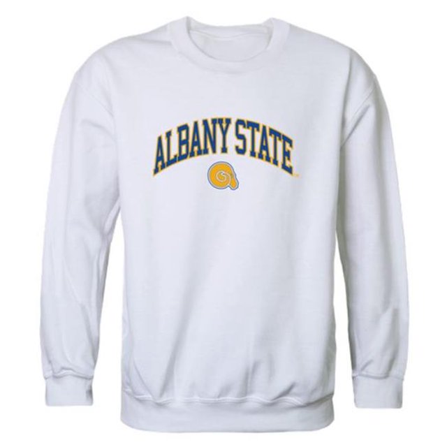 W Republic 541-260-WHT-01 Albany State University Campus Chandail en Molleton Col Rond, Blanc - Petit