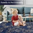 thumbnail image 2 of Yesfashion Carpets Area Rugs Washable fleece (total 1200gsm) pearl fleece cotton TPR washed folding back printed carpet blue 9*12ft, 2 of 7