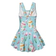 thumbnail image 4 of Xoenoiee Easter Egg Tulip Butterfly Print Girls One Piece Swimsuits Sleeveless Swim Dress for Girls Hawaiian Skirted Bathing Suit Summer Swimwear, Size 5-6 Years, 4 of 7