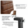 thumbnail image 5 of Ciphrias Dining Chairs Set of 2 Brown PU Leather Padded Black Metal Legs for Home Office, 5 of 9