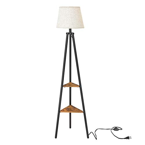 Vasagle Floor Lamp With Shelves Standing Reading Shade For Living Room Bedroom Metal Legs Rustic Brown Ulfl15bx Canada Vasagle Floor Lamp With Shelves, What Size Lamp Shade Fits A Floor
