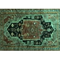 thumbnail image 1 of Ahgly Company Machine Washable Indoor Rectangle Persian Turquoise Blue Traditional Area Rugs, 8' x 10', 1 of 4