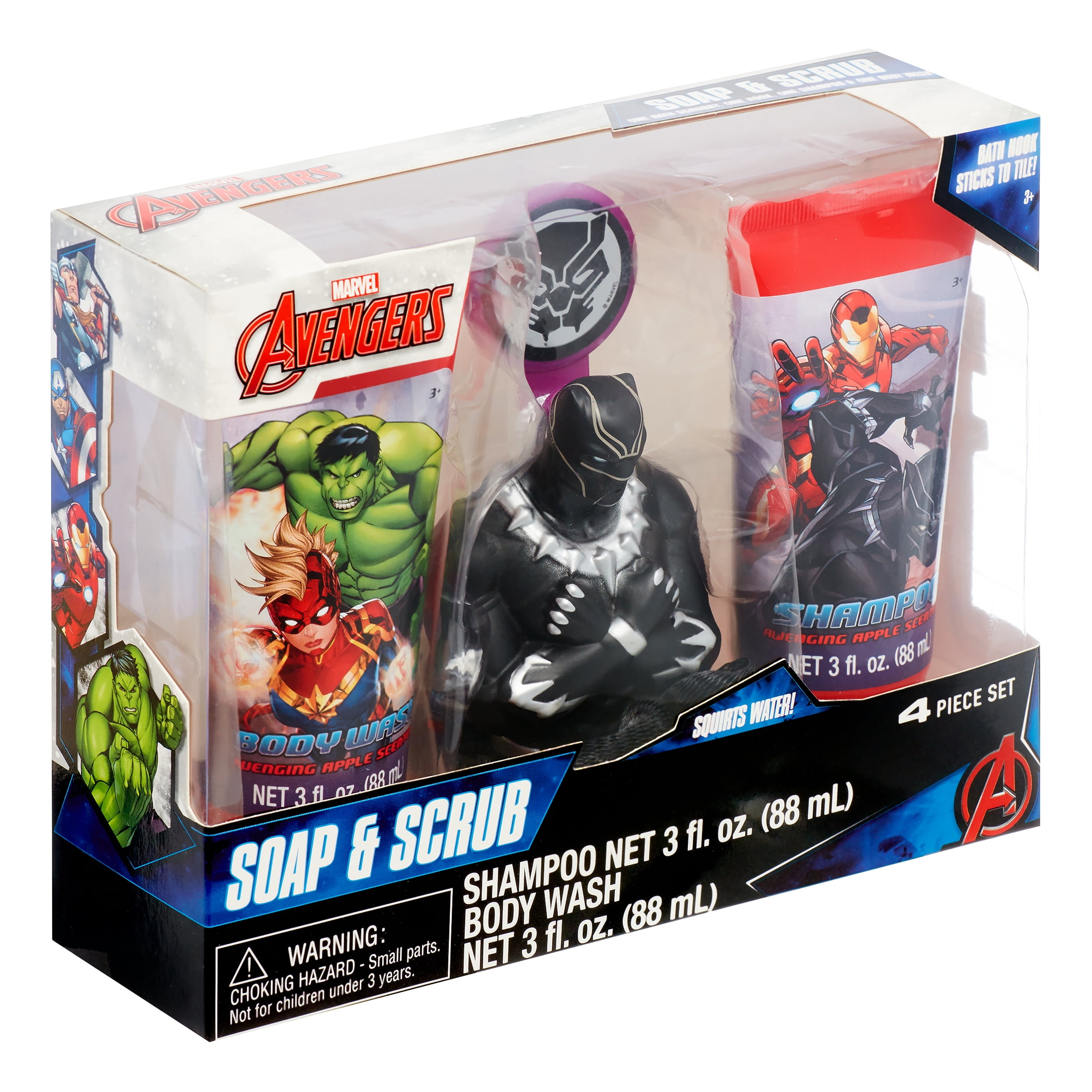 Marvel Avengers 4-Piece Soap & Scrub Bath Set 