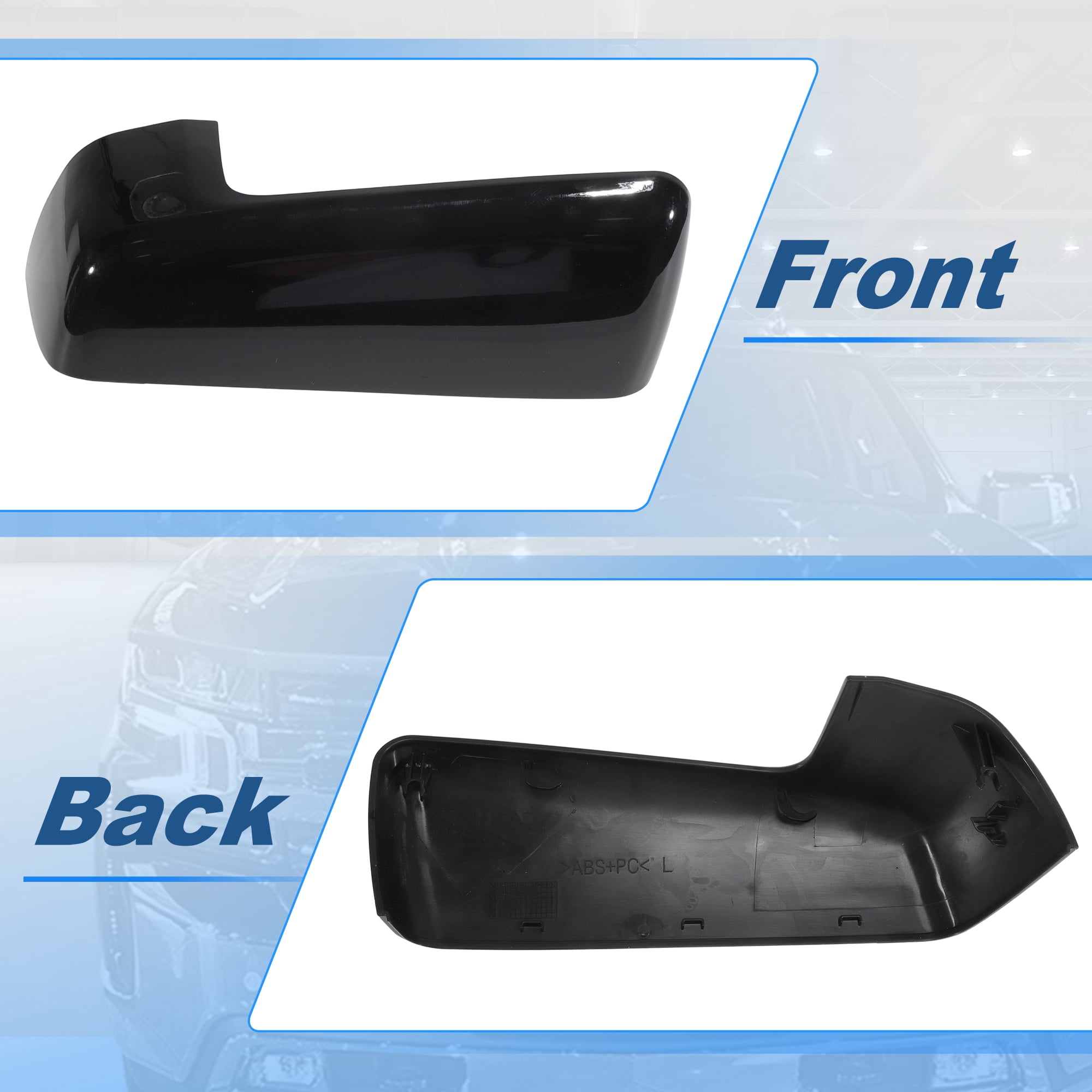 Unique Bargains Gloss Black Clip-On Mirror Cap Covers for Chevrolet Silverado 1500