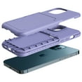 thumbnail image 2 of iPhone 12 Pro Wallet Case, iPhone 12 Case, Dteck Card Holder Cover with Hidden Mirror Dual Layer Shockproof Heavy Duty Protection All-Round Armor Protective Case for iPhone 12 / 12 Pro, Light Purple, 2 of 6
