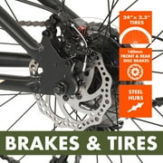 Ozark Trail 24 M.1 Mountain Bicycle, 8 Speed, Black, Fits Riders 4'6 - 5'6, Teen, Unisex