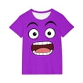 thumbnail image 2 of DAETIROS Boys Funny Face Graphic Tee Purple 100% Cotton Short Sleeve T-Shirt Soft Comic Book Style Top for Little Kids Ages 4-7 Years,Size 7 T, 2 of 6