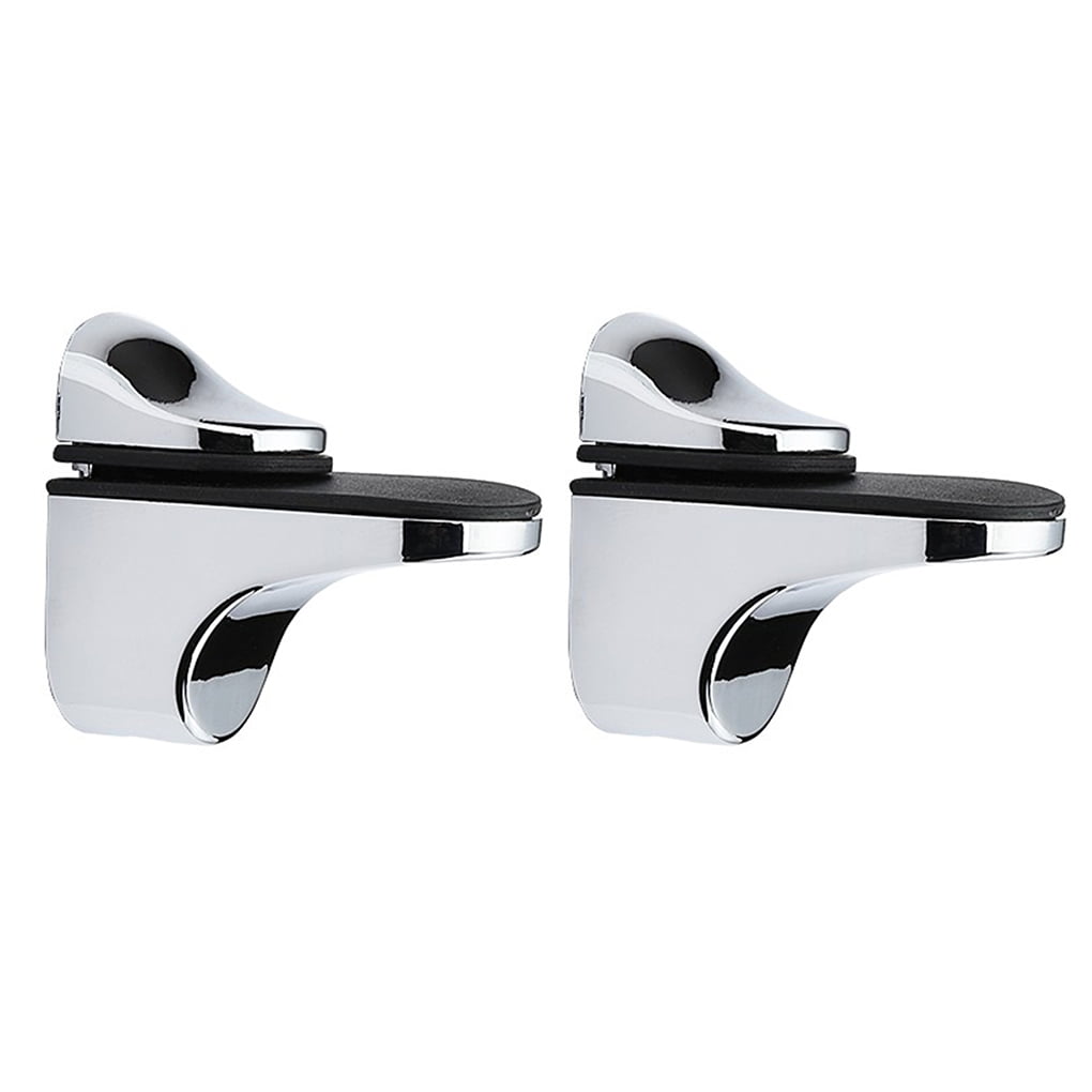 2Pcs Stainless Steel Wall Shelf Holder Bracket For Glass Wood Plate Support 