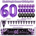 thumbnail image 2 of BIRLON 60th Birthday Decorations, Women Birthday Party Supplies, Happy Birthday Poster and Pennants, Purple Balloon, Black Balloon, Happy Birthday Printed Balloon, for Women 60th Birthday, 2 of 6