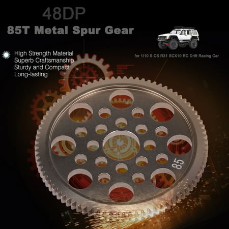 48DP 85T Metal Spur Gear for 1:10 S CS R31 SCX10 RC Drift Racing Car Off-road Climber Short (Best Rc Drift Tires For Asphalt)