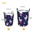 thumbnail image 3 of Rateoe Lama in Space Pattern Round Laundry Hamper Basket, Tall Hamper Basket for Blanket Storage, Nursery Clothes Hamper for Laundry in Bedroom and College Dorm-Medium, 3 of 6