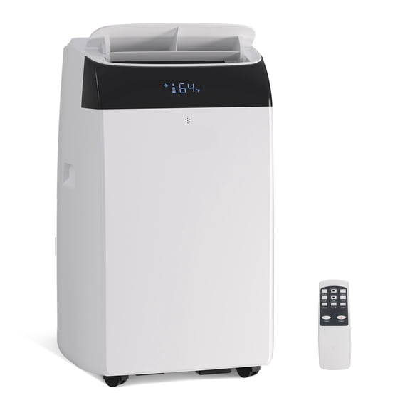 14,000 BTU Inverter Portable Air Conditioner with Heat Pump, Dual Hose Cooling & Heating, Dehumidifier, Quiet Energy-Efficient Smart AC for Rooms up to 450 Sq. Ft., Remote Included