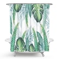 thumbnail image 5 of Green Leaves Design Shower Curtain + Hooks- Waterproof Shower Curtain with Hooks Home Bathtub Decoration, 5 of 10
