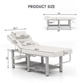 thumbnail image 4 of Pro Heavy Duty Stationary Massage Treatment Table,Salon Beauty Facial Bed Adjustable Backrest with Open-Chest,Headrest Metal Frame PU Leather for Spa,Tattoo,Esthetician(White), 4 of 23