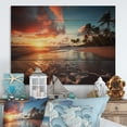 thumbnail image 2 of Designart "Beach Photo Sunset Charm XIV" Nautical & Beach Print on Natural Pine Wood, 2 of 5