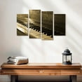 thumbnail image 2 of Elephant Stock Vintage Piano Wall Art - Horizontal Multi Panel Canvas - Living Room Wall Decor - Music Multi Panel - Brown And Black Decor - 24" x 14", 2 of 4