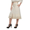 thumbnail image 3 of Moomaya Skirts For Women Knee Length Solid Cotton A-Line Skirt Girls Clothing, 3 of 5