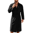 thumbnail image 2 of Naittoop Mens Lightweight Cloth Bathrobe, Long Sleeve Mid Length Summer Robes Comfy Soft Dude Robe with Pockets Sleepwear, 2 of 5