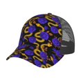 thumbnail image 6 of Lsque Golden Snake And Purple Rose Printed Trucker Hat - Baseball Cap for Men Women - Breathable Mesh Side, Adjustable Fit - for Casual Wear, 6 of 7