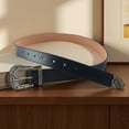 thumbnail image 5 of Women Leather Belts Ladies Vintage Western Design Waist Belt for Pants Jeans Dresses,108cm,Black, 5 of 5