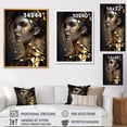 thumbnail image 4 of Designart "Gold Crystal Female Portrait III" Modern Woman Wall Art For Bathroom, 4 of 5