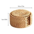 thumbnail image 2 of Handmade Rattan Insulation Mat Table Mat Anti Scald Round Bowl Mat Dish Mat Tea Set Accessories Tea Mat Cup Mat Saucer, 2 of 3