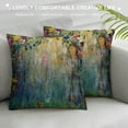 thumbnail image 3 of HENGT  Floral Pillows Flower Decorative Throw Pillow Cover Watercolor Painting Flowers Pillow Case Square Cushion Cover for Sofa Bed Purple, 3 of 5