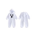 thumbnail image 2 of Cjfdfy Toddler Baby Halloween Ghost Costume Jumpsuit Fashion Long Sleeve Halloween Zip Up Hooded Romper Cute Spooky Jumpsuit With Hood Baby Ghost Style Jumpsuit for Boys Girls 6m-5t, 2 of 9