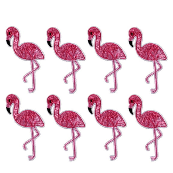 BESTOYARD 12Pcs Flamingo Embroidery Cloth Stickers for Decoration on Hats Bags Shoes
