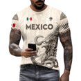 thumbnail image 5 of Mexico Men's Soccer Jersey, Men's Mexican Heritage Aztec Graphic T-Shirt, Short Sleeve Athletic Football Top, Eagle and Snake Emblem Fan Gear, 5 of 5