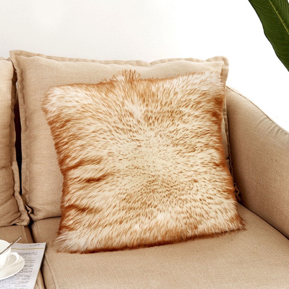 Plush Furry Cushion Cover Throw Pillow Case Home Bed Room Sofa Decor